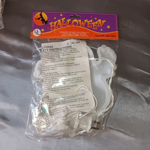 VTG Halloween Lot Light-up Sculpture Set of 3 Bat Ghost Indoor String Lights 90s - Picture 6 of 9